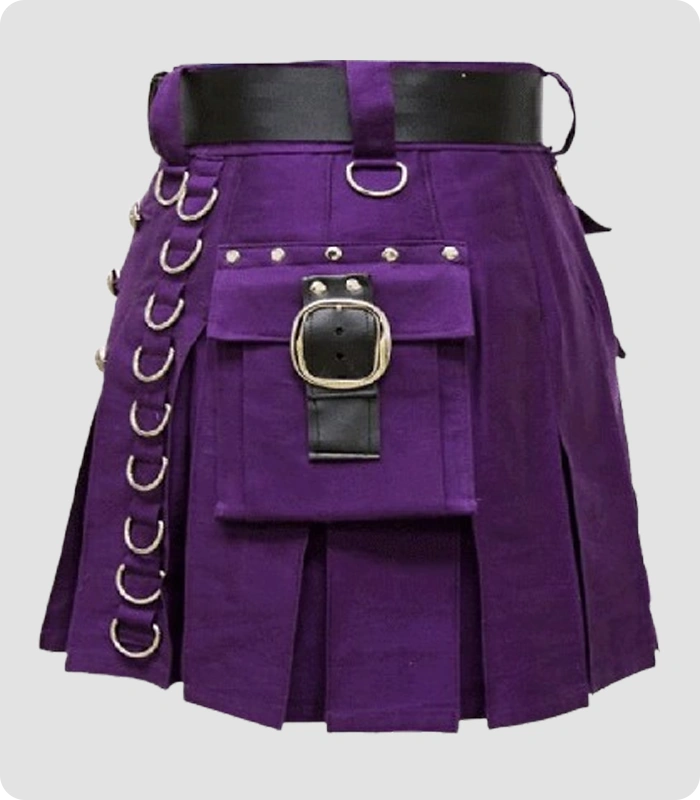 Custom Made Purple Utility kilt Side