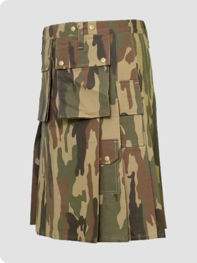 Custom Made Ripsto Military Camo Tactical Kilt Left Side