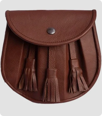 Custom Made Rob Roy Brown Leather Sporran