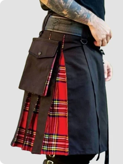 Custom Made Royal Stewart Hybrid Tartan Kilt Side