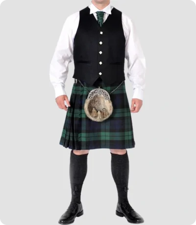 Custom Made Scottish Black Watch Kilt Outfit Front