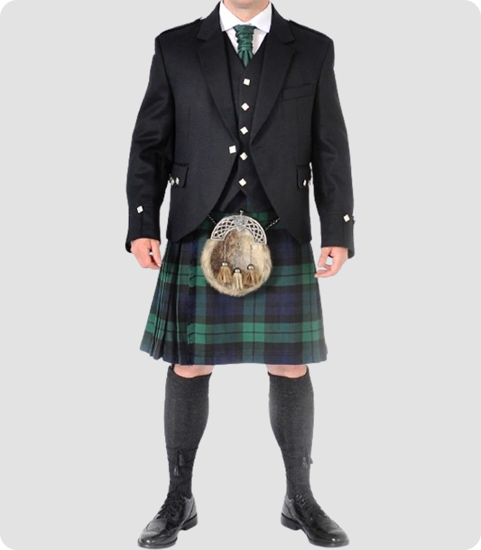 Custom Made Scottish Black Watch Kilt Outfit