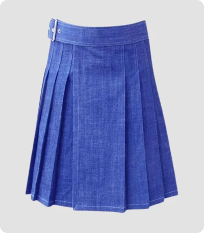 Custom Made Scottish Blue Denim Kilt