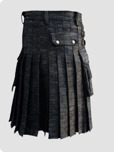 Custom Made Scottish Denim Utility Kilt Back