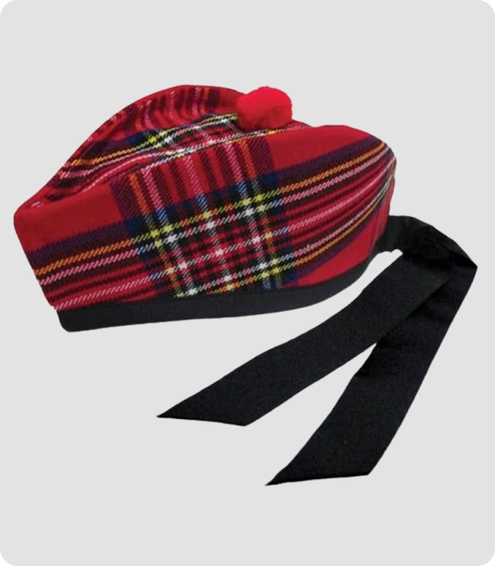 Custom Made Scottish Royal Stewart Tartan Glengarry Hats