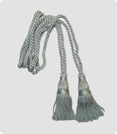 Custom Made Silver Silk Bagpipe Cord