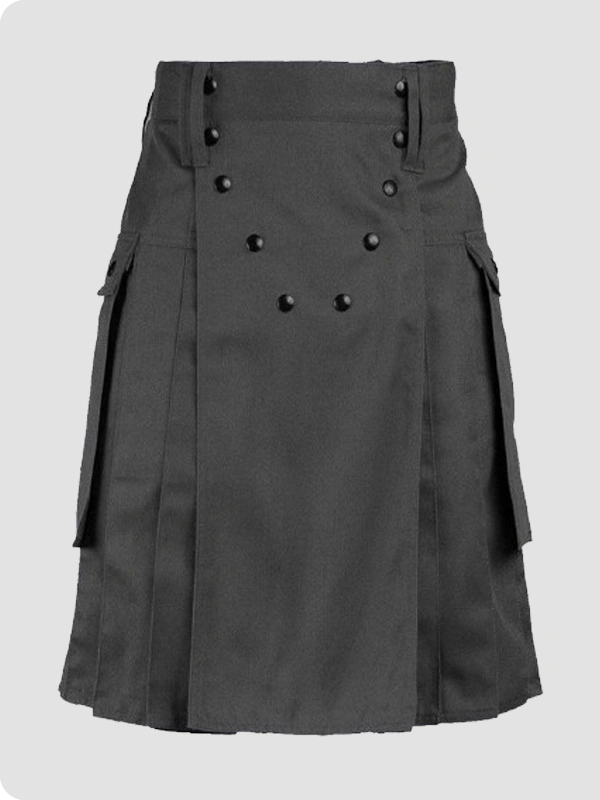 Custom Made Spartan Gray Utility Kilt For Active Wear