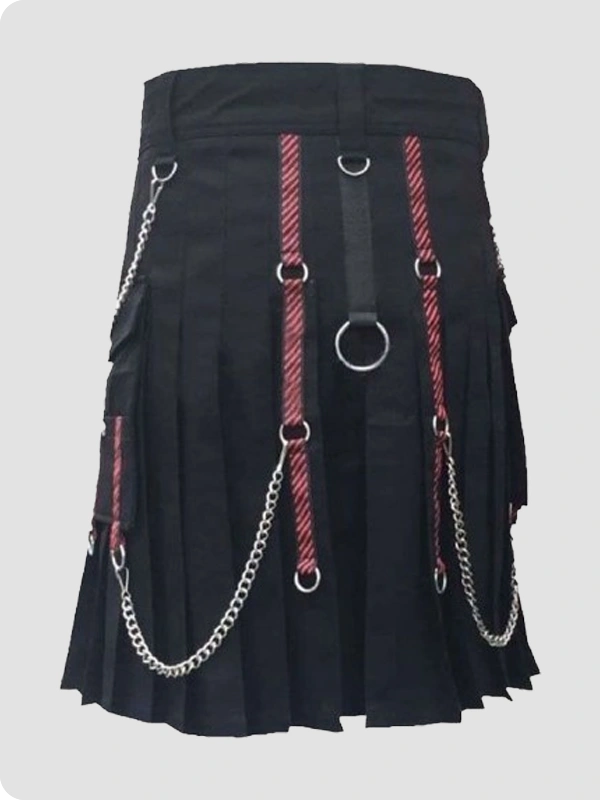 Custom Made Standard Black Utility Kilt Back
