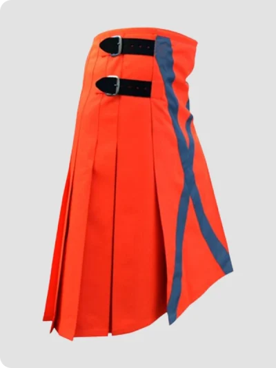 Custom Made Stylish Red Firefighter kilt Side