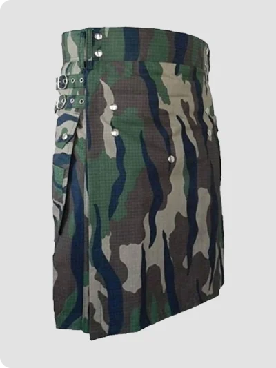 Custom Made Stylish WoodLand Camouflage Tactical Kilt Back