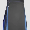 Custom Made Traditional Black and Blue Hybrid Kilt