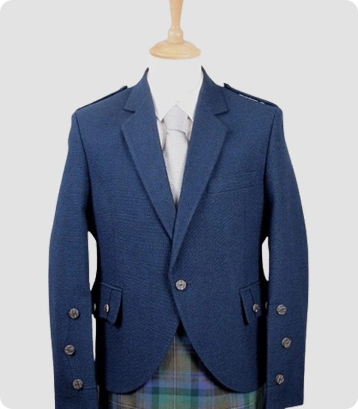 Custom Made Traditional Blue Argyle Jacket