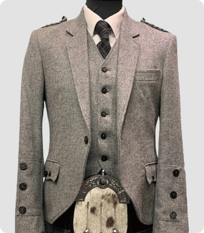 Custom Made Traditional Brown Argyle Jacket