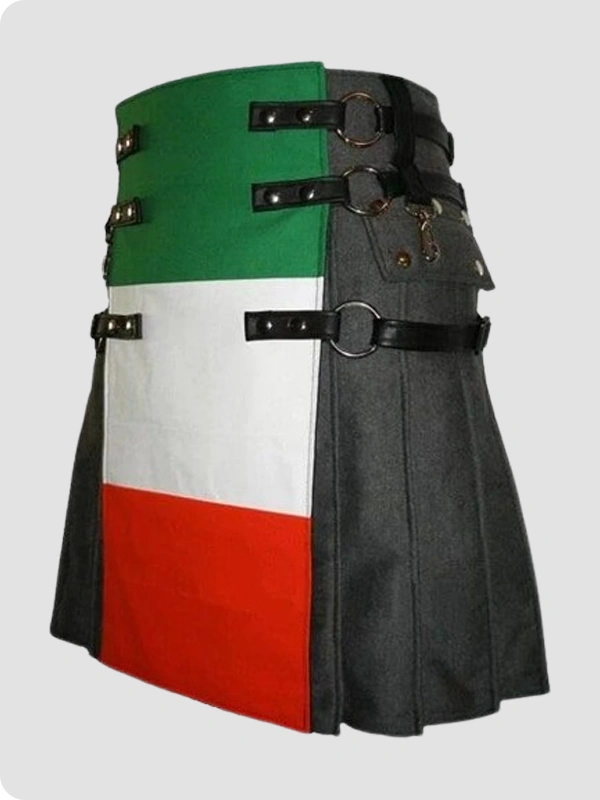 Custom Made Traditional Italian Flag Kilt Side