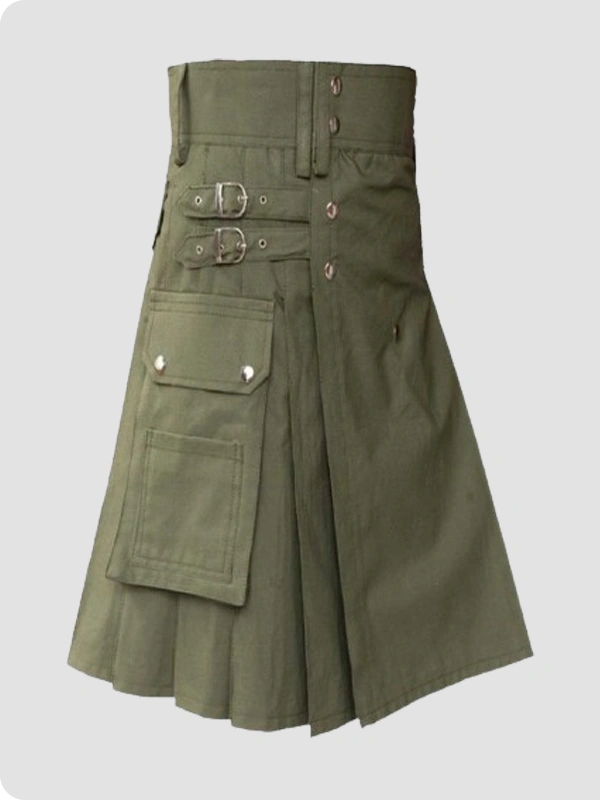 Custom Made Ultimate Olive Utility Kilt Right Side