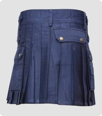 Dark Blue Women Utility Kilt Back