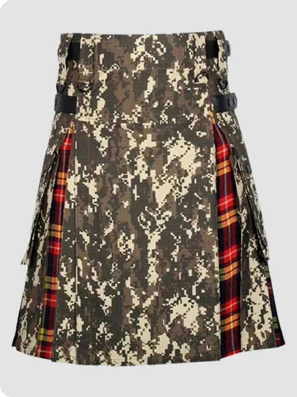 Digital Camo Buchanan Tartan Scottish Hybrid Kilt