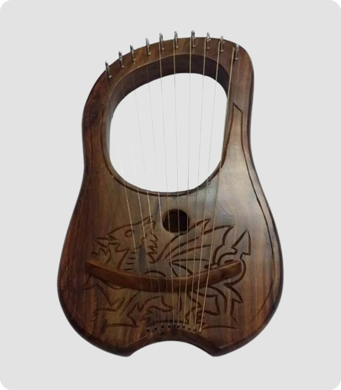 Dragon Designe Rosewood 10 Strings Lyre Harp