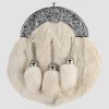 Full Dress Chrome White Rabbit Fur Celtic Cross Sporran