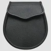 Handmade Black Leather Basic Style Sporran