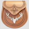 Handmade Brogued Tan Leather Sporran