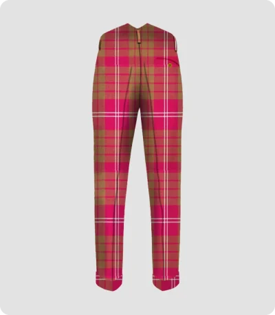 Handmade Clan Crawford Weathered Tartan Trouser Back