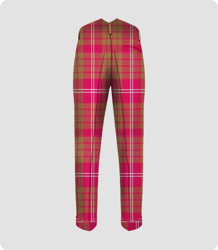 Handmade Clan Crawford Weathered Tartan Trouser Back