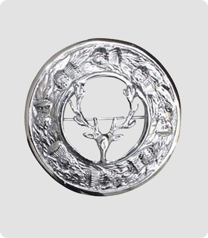 Handmade Ename Head Stag Kilt Brooch