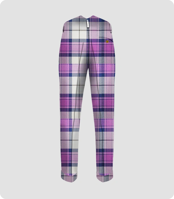 Handmade Kerr Orchid Tartan Trouser Back