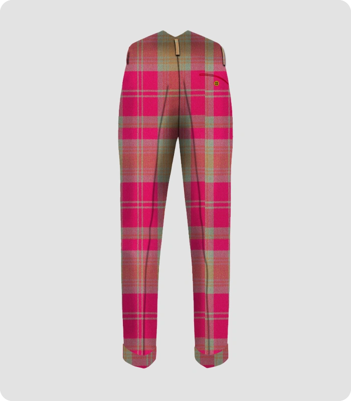 Handmade Lindsay Weathered Tartan Trouser Back