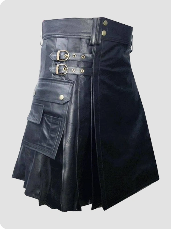 Handmade Real Leather Kilt Side