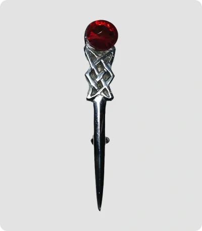 Handmade Red Pewter Celtic Knot Kilt Pin