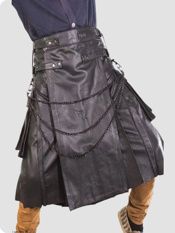 Handmade Scottish Pride Leather Kilt
