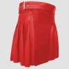 Handmade Women Red Leather Kilt