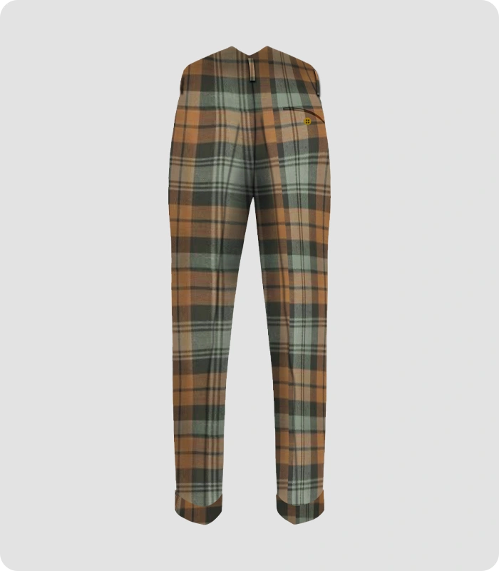 High Quality Blackwatch Weathered Tartan Trouser Back