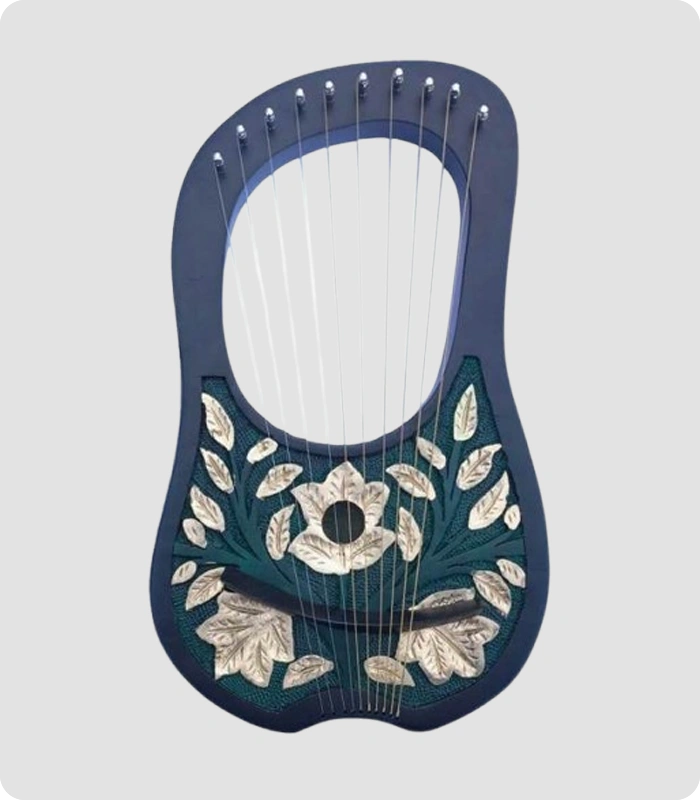 Leaves Designe 10 Metal String Lyre Harp