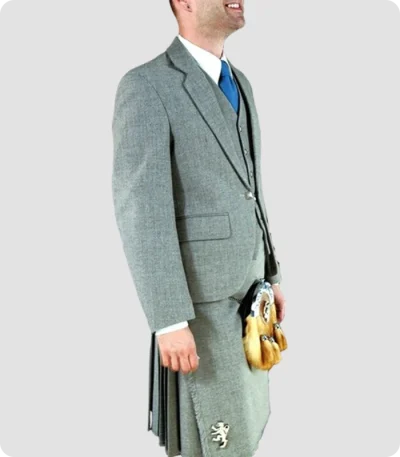 Light Grey Argyle Jacket with Vest Side