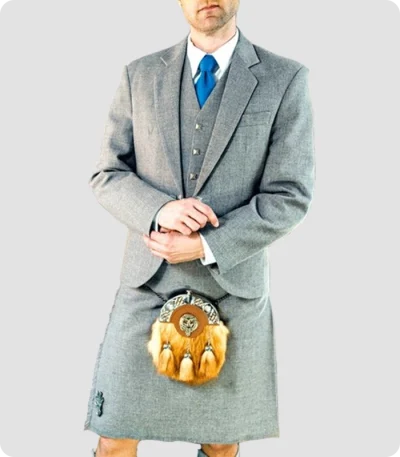 Light Grey Argyle Jacket with Vest