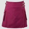 Mahroon Cotton Jeans Utility Kilt