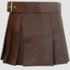 Premium Quality Brown Women Leather Kilt