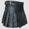 Premium Quality Women Black Leather kilt