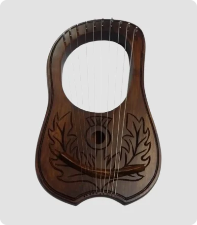 Rosewood 10 Strings Lyre Harp Leaves Style