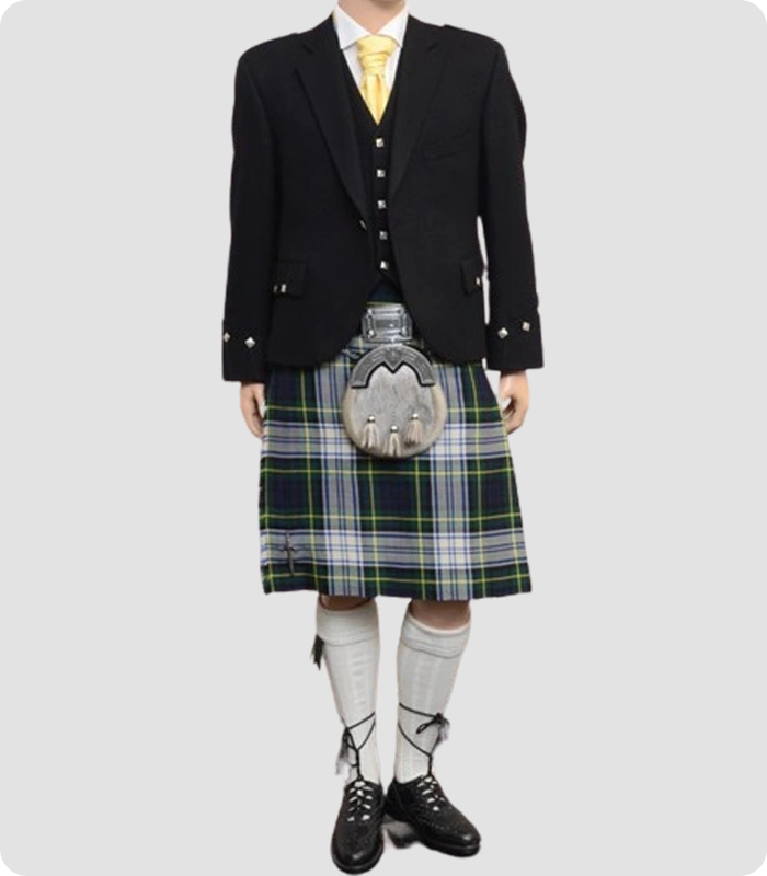 Scottish Black Argyle Wedding Kilt Outfit
