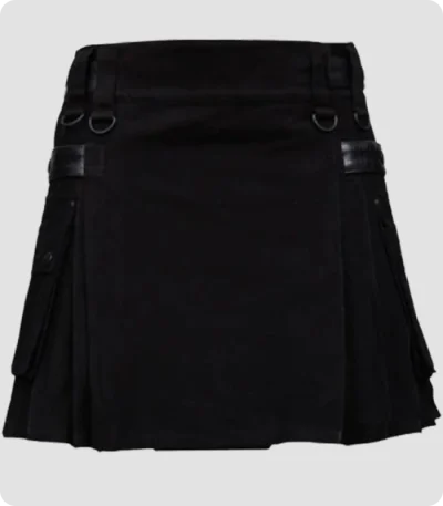 Scottish Deluxe Women Black Utility Kilt