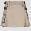 Scottish Deluxe Women Khaki Utility kilt