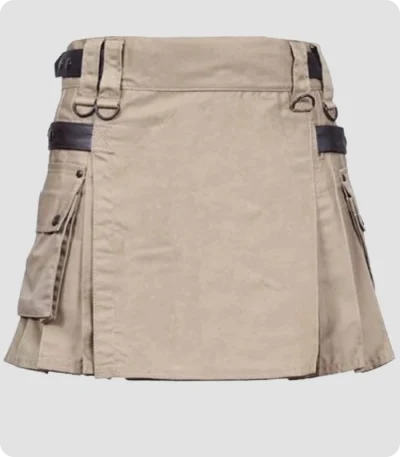 Scottish Deluxe Women Khaki Utility kilt