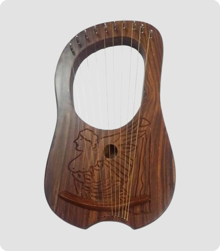 Scottish Rosewood Lyre Harp with 10 Strings