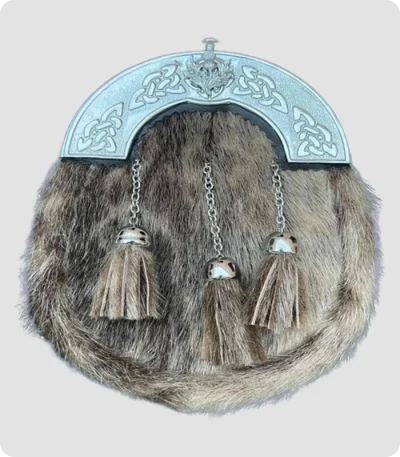 Sealskin Dress Sporran with Thistle Celtic Cantle
