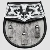 Semi Dress Black Sealskin Large Thistle Plate Sporran Antique Finish
