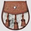 Semi Dress Natural Sealskin Khaki Circular Studded Sporran